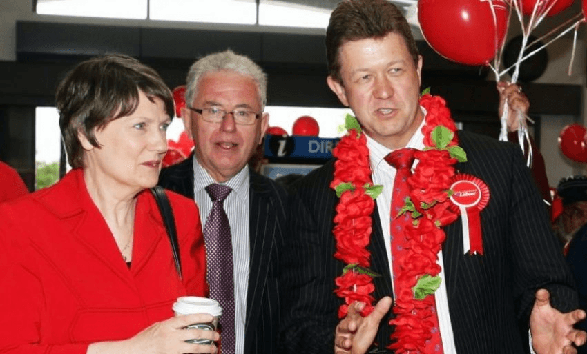 AUCKLAND, NEW ZEALAND - NOVEMBER 07: Labour supporters hold baloons as MP David Cunliffe (centre) guides New Zealand's Prime Minister Helen Clark around the shopping mall as she continues her election campaign trail, at Lynn Mall in New Lynn on November 7, 2008 in Auckland, New Zealand. The New Zealand General Election will be held this Saturday, November 8, deciding the make-up of the 49th Parliament and Government of New Zealand for the three years to 2011. Clark has headed the social democratic Labour Party since 1999, and if successful next month, Labour will begin its fourth consecutive term in office. (Photo by Sandra Mu/Getty Images)