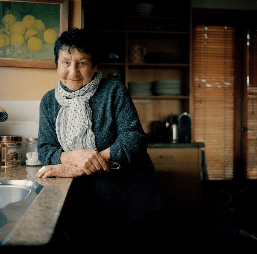 Marti Friedlander photographed at home by Lottie Hedley