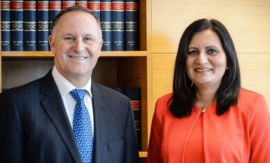 Parmjeet Parmar with former PM John Key  
