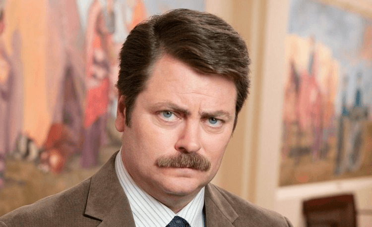 Nick Offerman stars as Ron Swanson in NBC comedy "Parks and Recreation." The show airs on Thursdays on NBC (8:30-9 p.m. ET). (Mitchell Haaseth/Courtesy NBC/MCT)