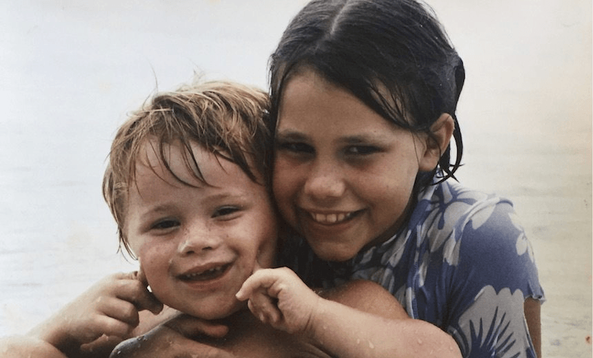 The author and her brother Rufus as children 
