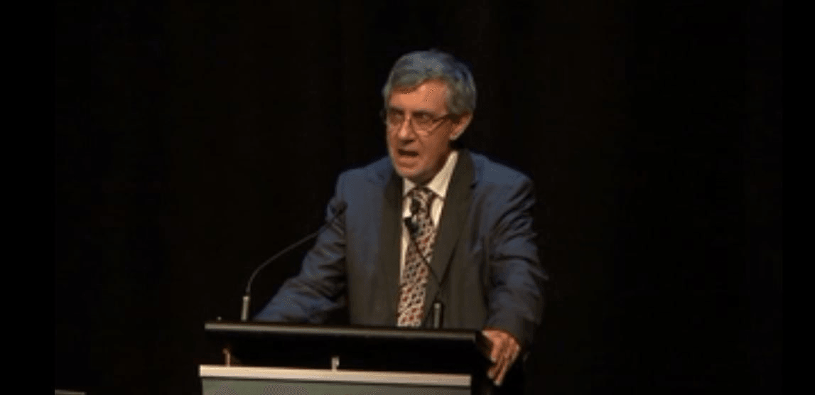 Sir Paul Callaghan addresses the Royal Society in 2011.