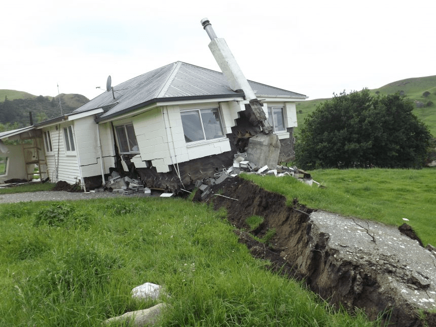 Damage from the Kaikoura quake. Photo: GNS