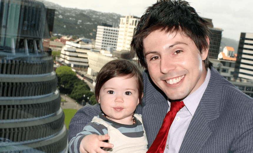 With his daughter Zoe at Parliament 
