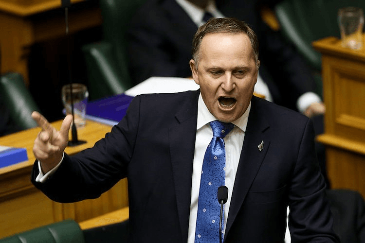 John Key at the 2014 budget debate. (Photo by Hagen Hopkins/Getty Images)