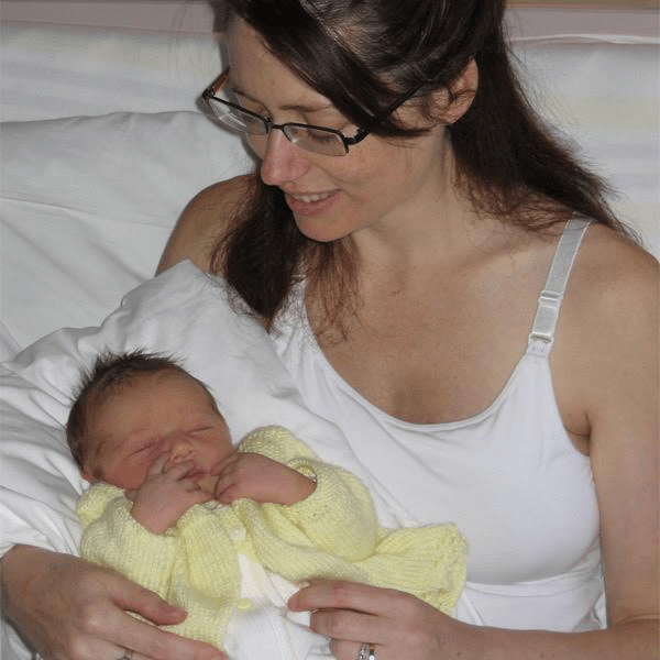 Kiri Spiers with her newborn daughter Zoe.