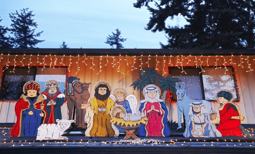 Nativity Scene on a Roof