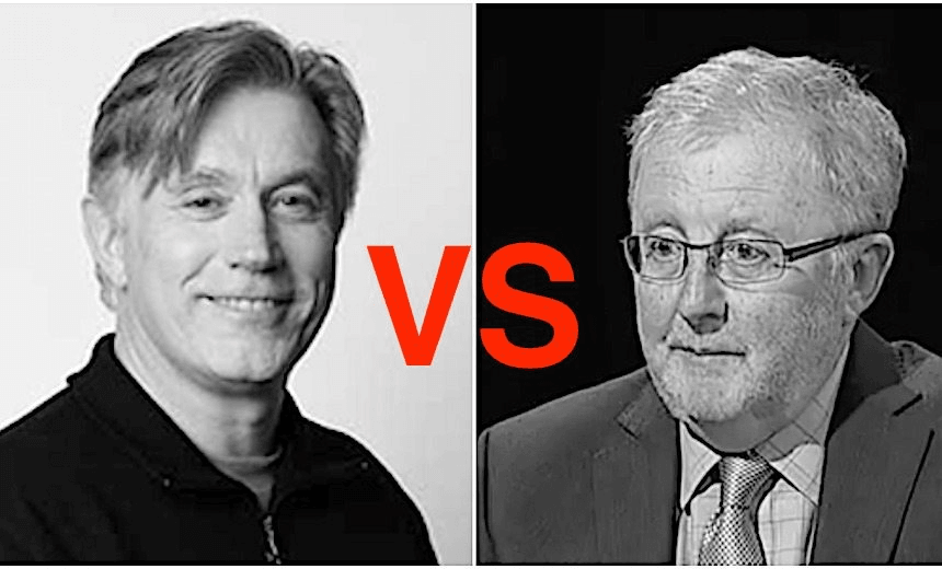 The author, Simplicity MD Sam Stubbs (left), and investment columnist and Milford Asset Management Executive Director Brian Gaynor (right).  
