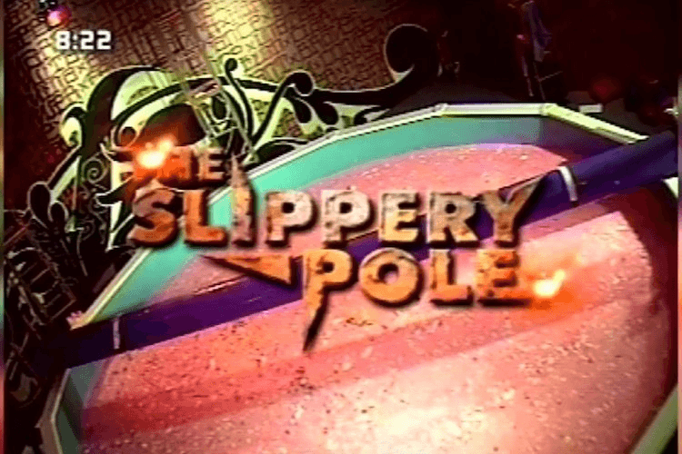 The title screen for 'Slippery Pole'. (Photo: YouTube – 'What Now's Best Gunge!')