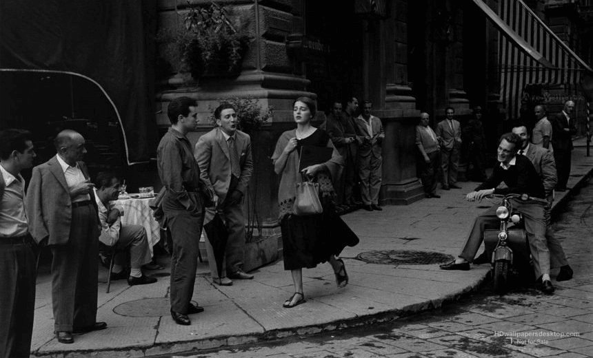Ruth Orkin, An American Girl in Italy (1951).  
