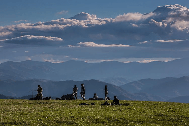 Hikers set up camp on the Appalachian Trail (Photo by George Rose/Getty Images)