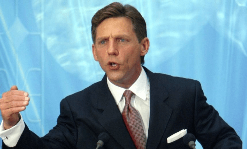 MADRID, SPAIN: US Chairman of the Board Religious Technology Center David Miscavige speaks during the inauguration of the Church of Scientology in Madrid, 18 September 2004. AFP PHOTO/ Pierre-Philippe MARCOU (Photo credit should read PIERRE-PHILIPPE MARCOU/AFP/Getty Images)