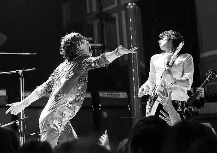 Mick JAGGER and Keith RICHARDS, Mick Jagger and Keith Richards performing live onstage (Photo by Ian Dickson/Redferns)