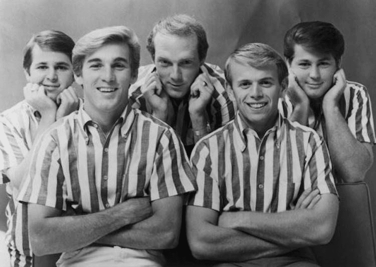 The Beach Boys, 1964. From left to right, Carl Wilson, Dennis Wilson, Mike Love, Al Jardine and Brian Wilson. (Photo by Gems/Redferns/Getty Images)