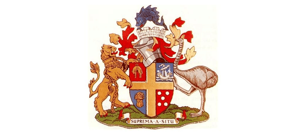 The Wellington coat of arms, pictured, not tattooed on Celia Wade-Brown