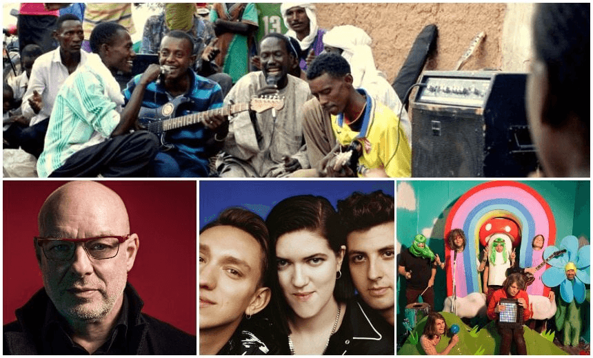CLOCKWISE FROM TOP: ETRAN DE L’AIR, FLAMING LIPS, THE XX, BRIAN ENO 

