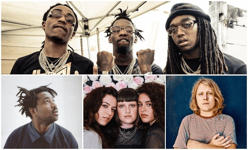 CLOCKWISE FROM TOP: MIGOS, TY SEGALL, MUNA, SAMPHA