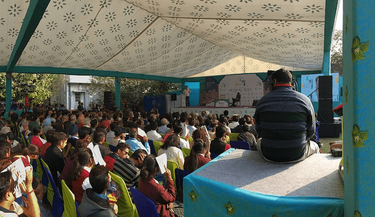 Luke Harding speaks at the Mughal Tent (Image: Supplied)