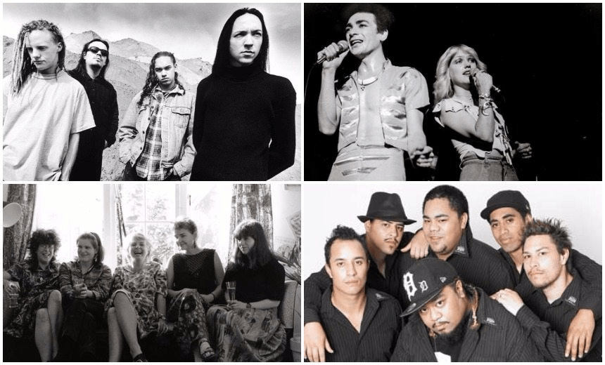 CLOCKWISE FROP TOP LESFT: SHIHAD, MARK WILLIAMS & SHARON O’NEIL, NESIAN MYSTIK, LOOK BLUE GO PURPLE 
