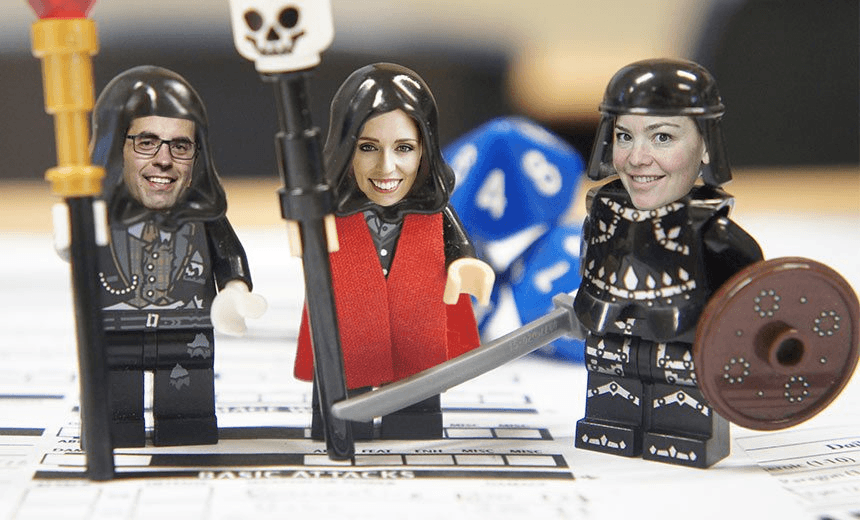 Left to right: Geoff Simmons, Jacinda Ardern, Julie Ann Genter, warriors in the Mt Albert by-election  of 2017 
