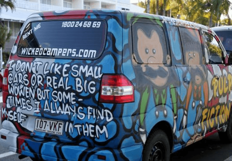 An example of a Wicked Camper van