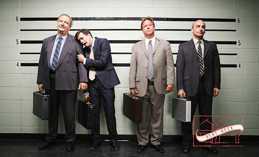 Businessmen in lineup 
