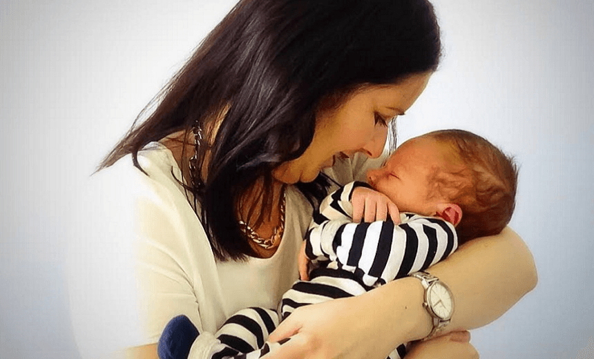 Kelsie and her baby Brook 
