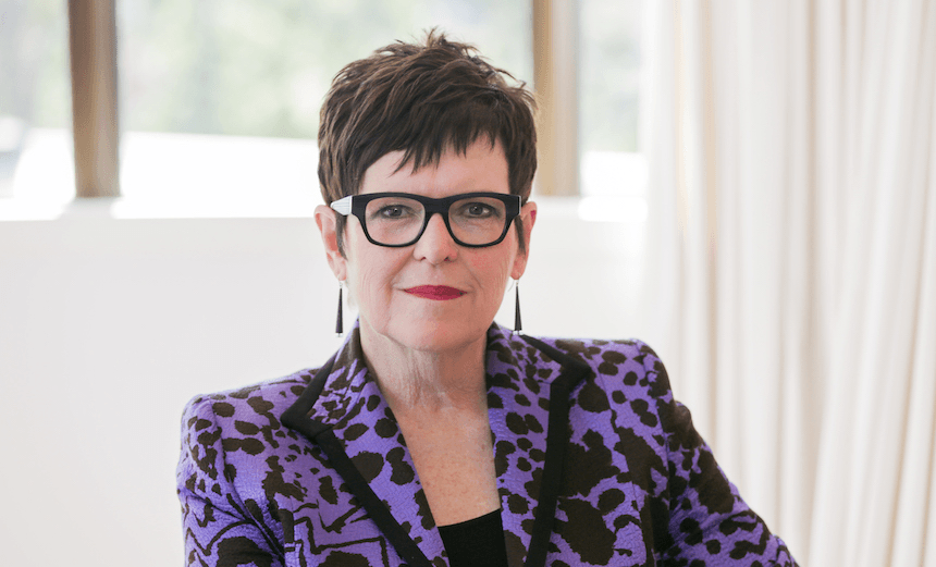 Jenny shipley wearing a purple jacket