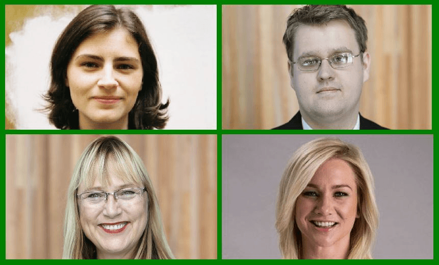 Clockwise from top left: Chloe Swarbrick, Jack McDonald, Hayley Holt and Denise Roche