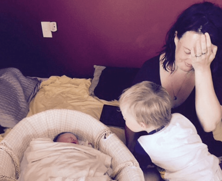 The beginning: Emily Writes, her son Eddie and newborn, Ham 
