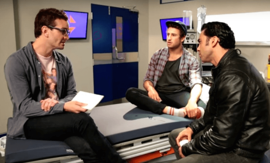 WATCH: David Farrier interviews Shortland Street’s Ben Mitchell and Cam Jones about the origins of life