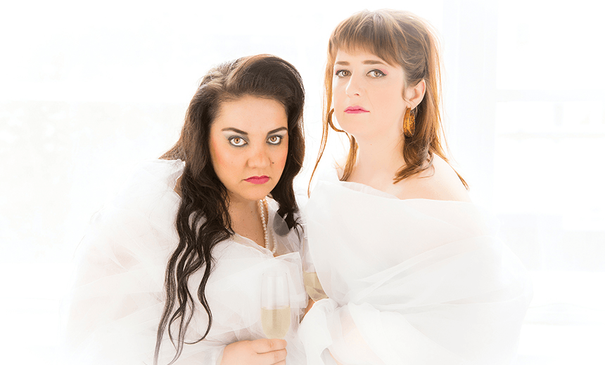 Backstage with musical comedy duo The Fan Brigade