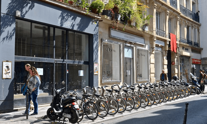 Th bike share scheme in Paris. Photo: David McSpadden / CC-BY-2.0 
