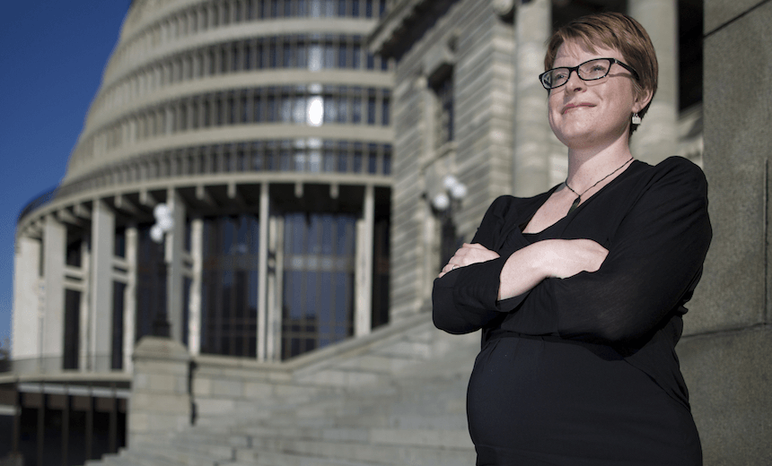 Holly Walker, pregnant at parliament. Photo: supplied 
