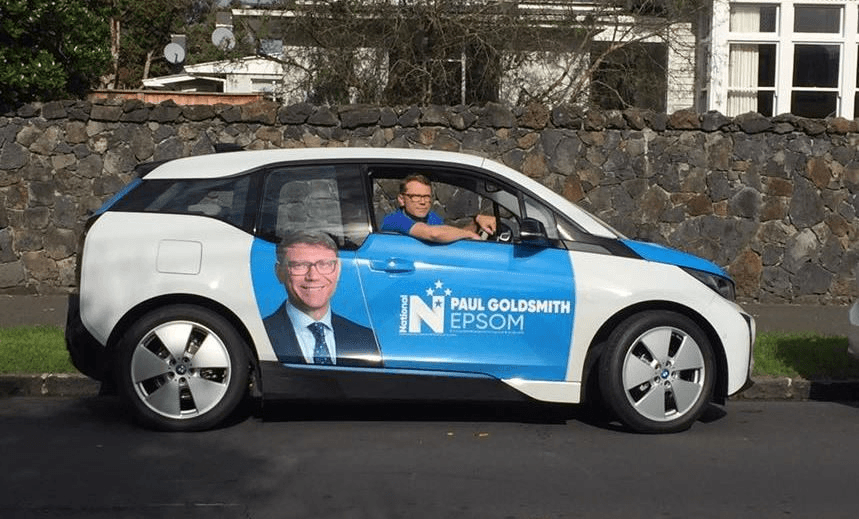 Paul Goldsmith in a Paul Goldsmith car. Photo: Facebook 
