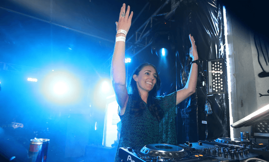 DJ Jacinda Ardern at the Laneway Festival on 27 January 2014 in Auckland, New Zealand (Photo: Fiona Goodall/Getty Images) 
