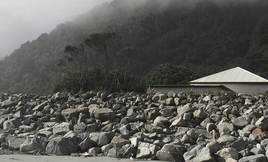 Granity school has built a $160,000 seawall to protect their school. (Photo: supplied) 
