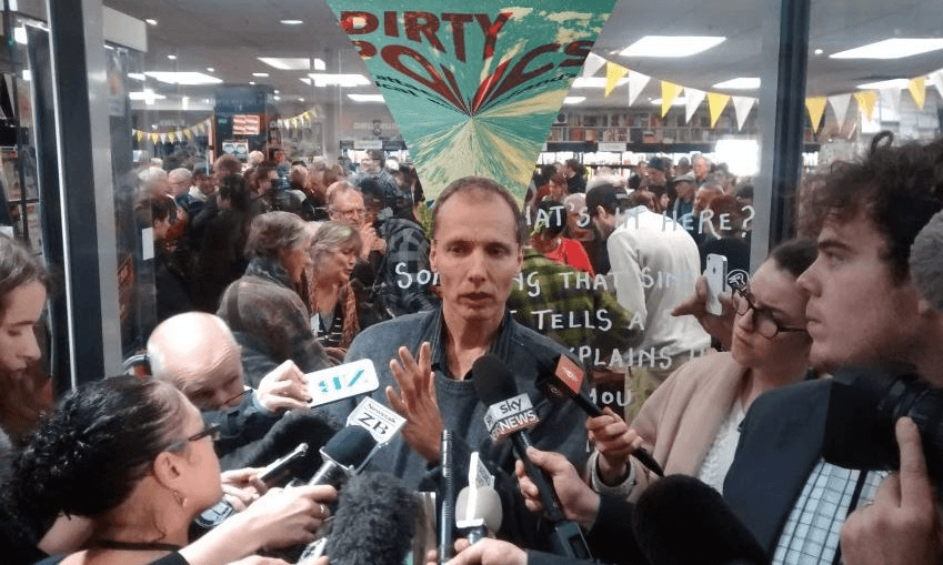 NIcky Hager at the launch of Dirty Politics in 2014 

