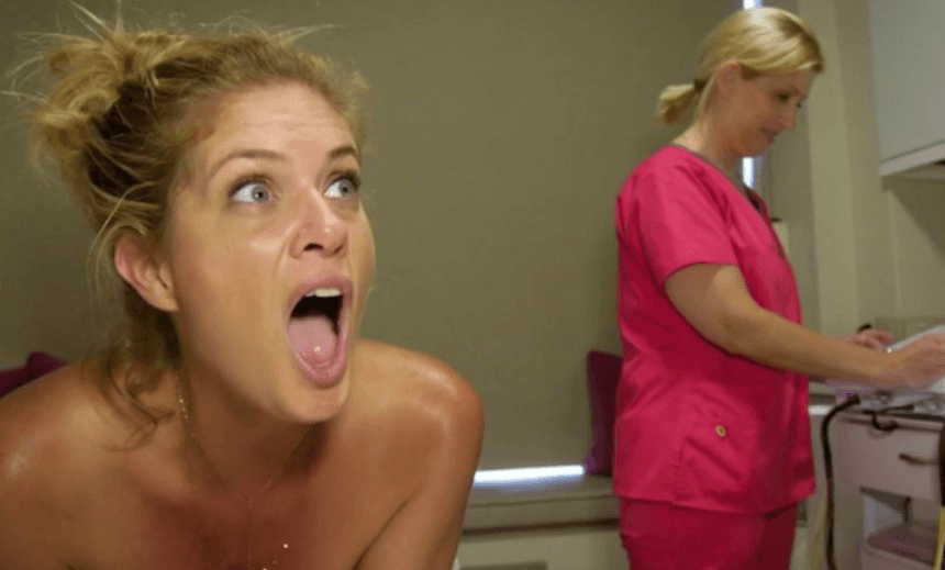 Rachel Hunter in her TV show Tour of Beauty 

