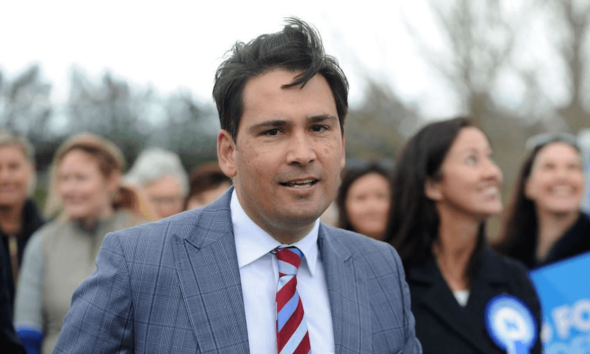 HASTINGS, NEW ZEALAND – AUGUST 20: Simon Bridges, Minister of Transport, speaks to media and supporters after New Zealand Prime Minister Bill English announces 10 new roads of national significance will be built including increasing the expressway between Napier and Hastings to four lanes on August 20, 2017 in Hastings, New Zealand. (Photo by Kerry Marshall/Getty Images)