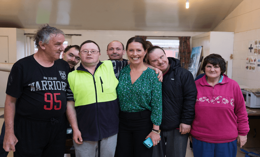 Kilmarnock Enterprises CEO Michelle Sharp with the team. (supplied) 
