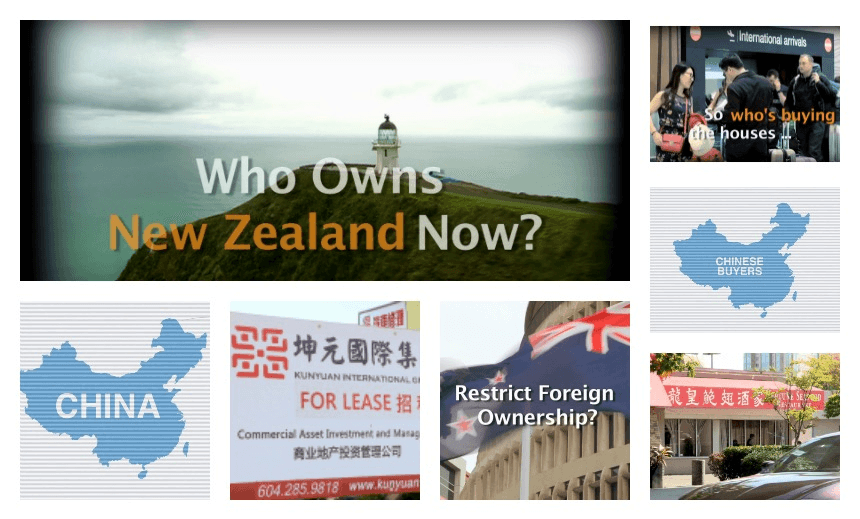 A selection of imagery from ‘Who owns New Zealand now?’ 
