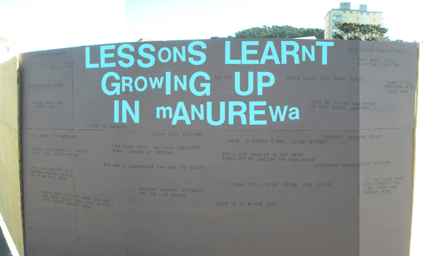 ‘Lessons learnt growing up in Manurewa’, Newton, Wellington, 2009. (Photo: Rebecca Cox / CC-BY-2.0) 
