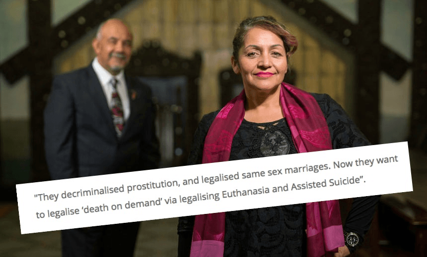 Maori Party co-leaders Te Ururoa Flavell and Marama Fox pose for portraits at Parliament on July 5, 2017 in Wellington, New Zealand. (Photo by Hagen Hopkins/Getty Images)