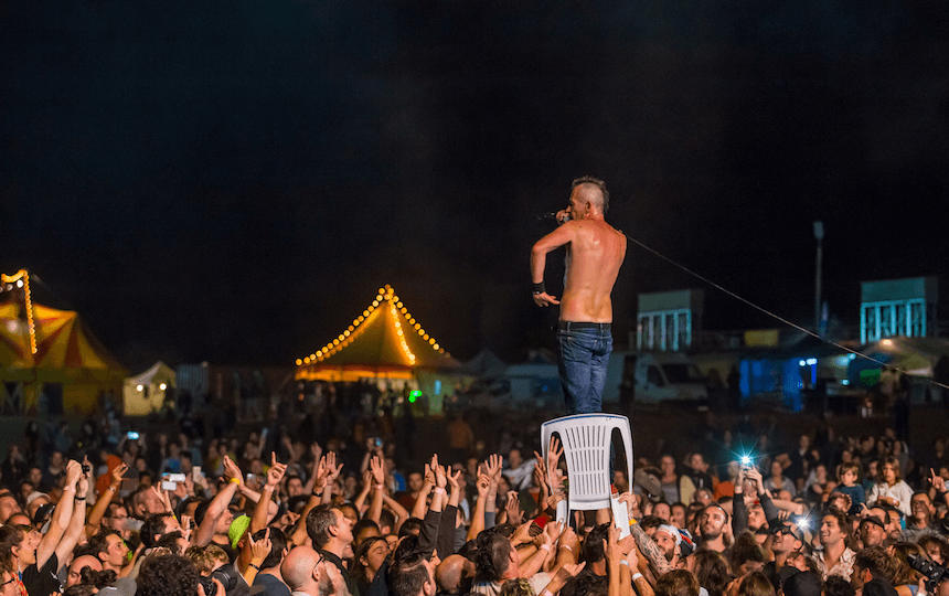 Legendary French punk rock singer Didier Wampas at Blackwoodstock 2017 (Photo/ Myläne Godard). 

