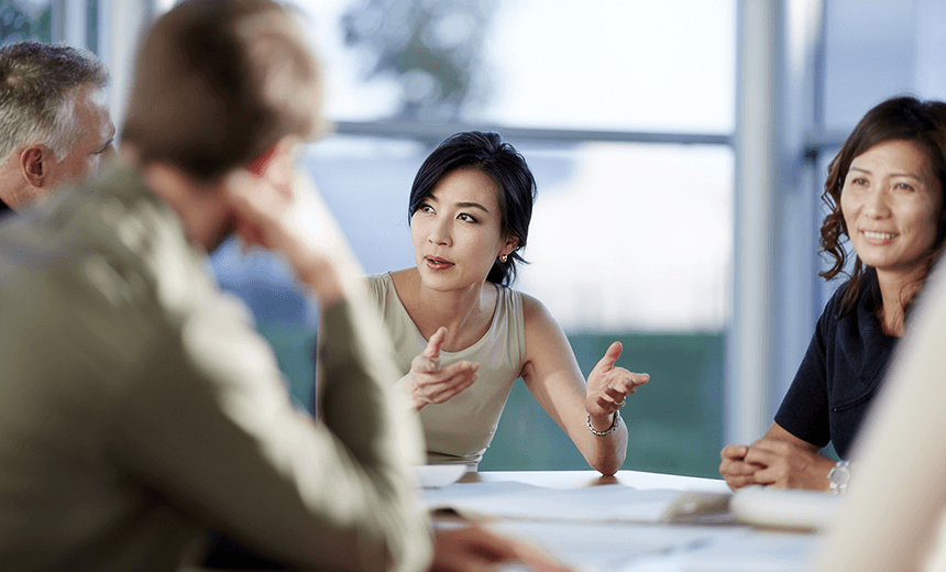 Business people talking in meeting