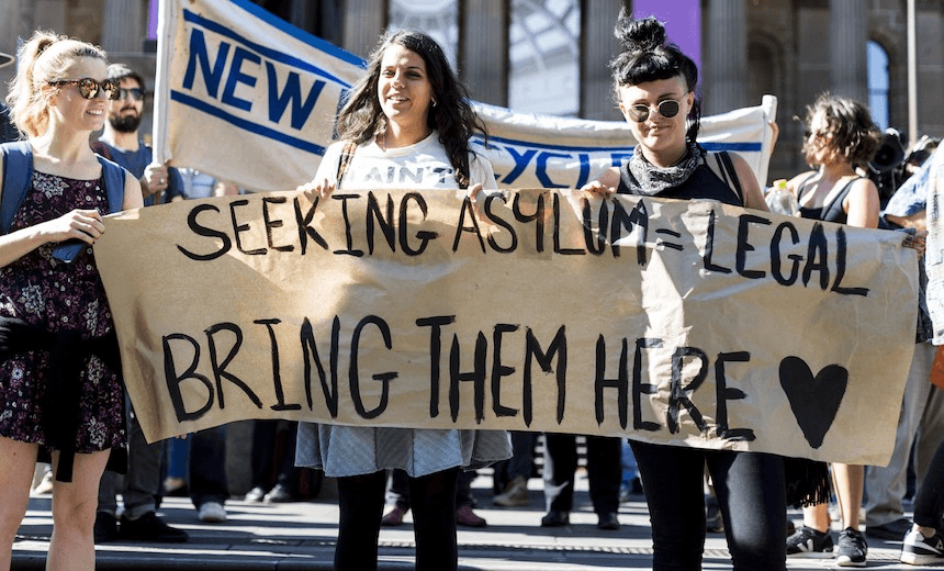Protest in Australia for asylum seekers held in off shore detention (Photo: Asanka Brendon Ratnayake/Anadolu Agency/Getty Images) 
