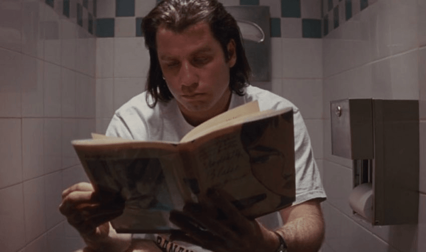 Pulp Fiction John Travolta reading