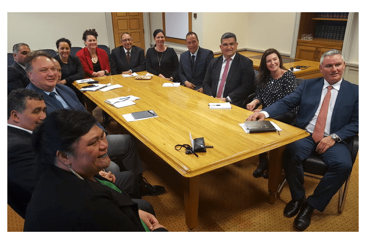 Labour’s Māori caucus after the 2017 general election. Image: RNZ / Jane Patterson 
