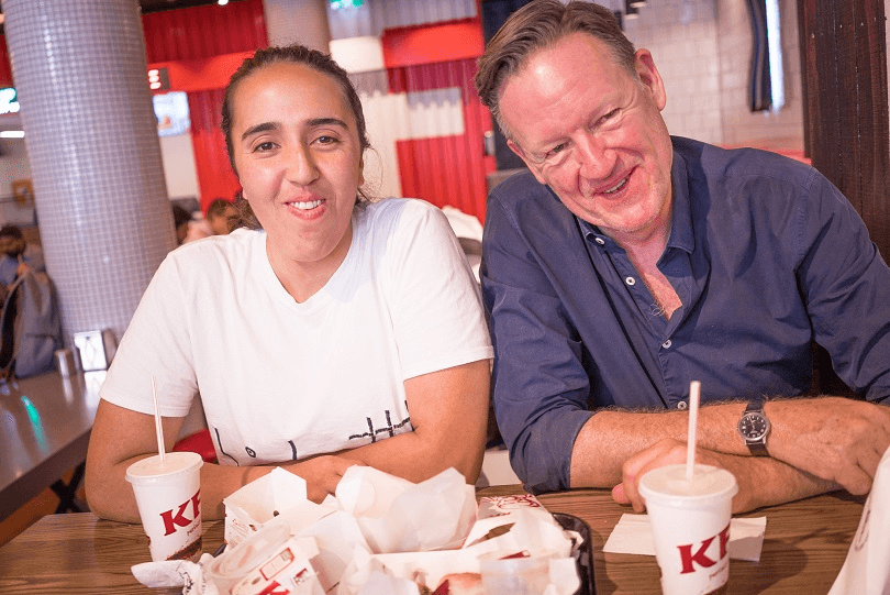 Madeleine Chapman and Simon Wilson at KFC. Photo by Joel Thomas 
